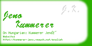 jeno kummerer business card